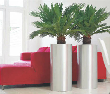 Tall round steel planter Tall round steel planter