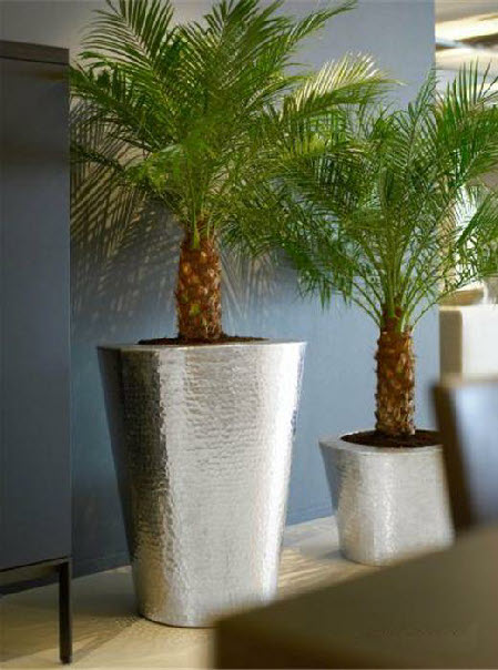 Hammered aluminium planter Hammered aluminium planter